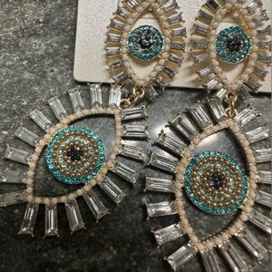 NWT SUGARFIX Silver and Blue Earrings By Baublebar